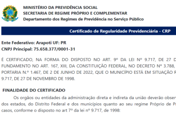 Certificado de Regularidade Previdenciária - CRP